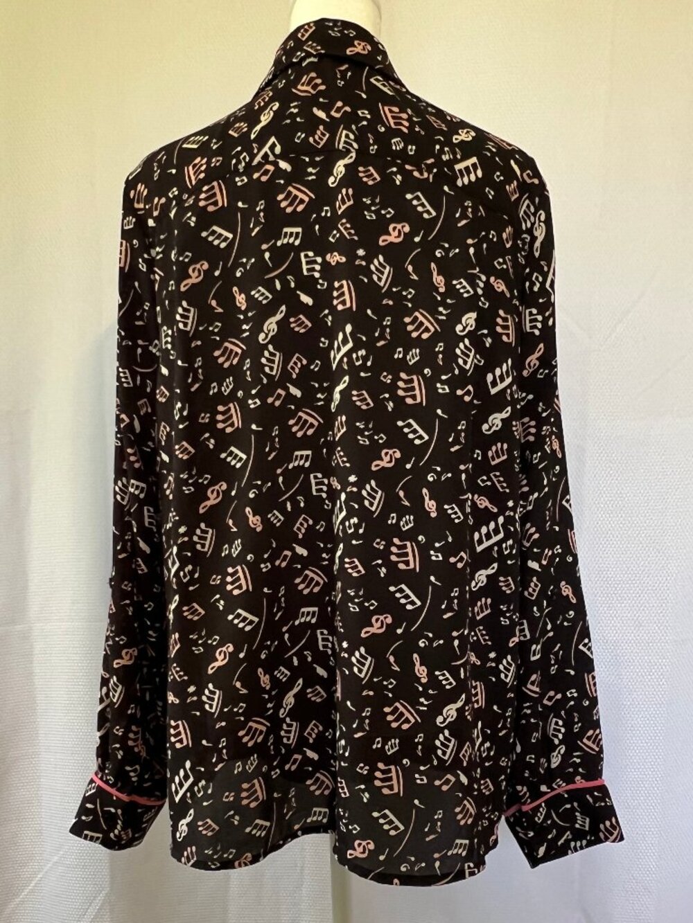 ModCloth Jazz Music Note Women's Blouse w/Tie - Picture 6 of 16